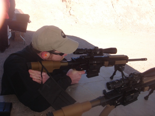 Shooting the HK 417, as you can see it was a little windy